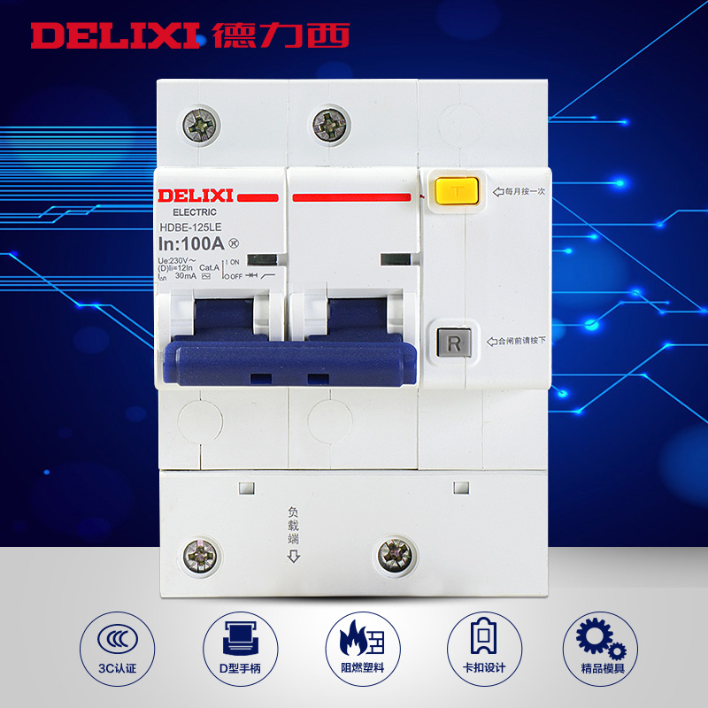 Dresy leakage circuit breaker DZ47LE-125A 2P D-type single-phase bipolar high power home protector