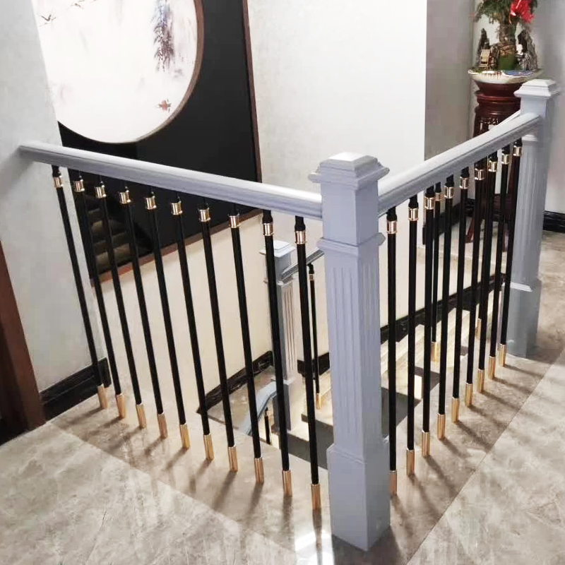 New special price light and luxurious aluminium magnesium stairway Handrail Home Indoor Loft Balustrade Post Eurostyle Solid Wood Armrest