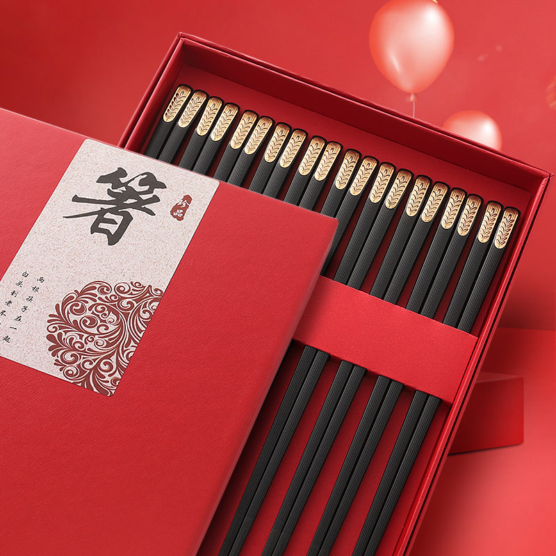 Alloy chopsticks creative set home Japanese anti-mold chopsticks ten pairs of gifts home gift non-slip chopsticks gift box