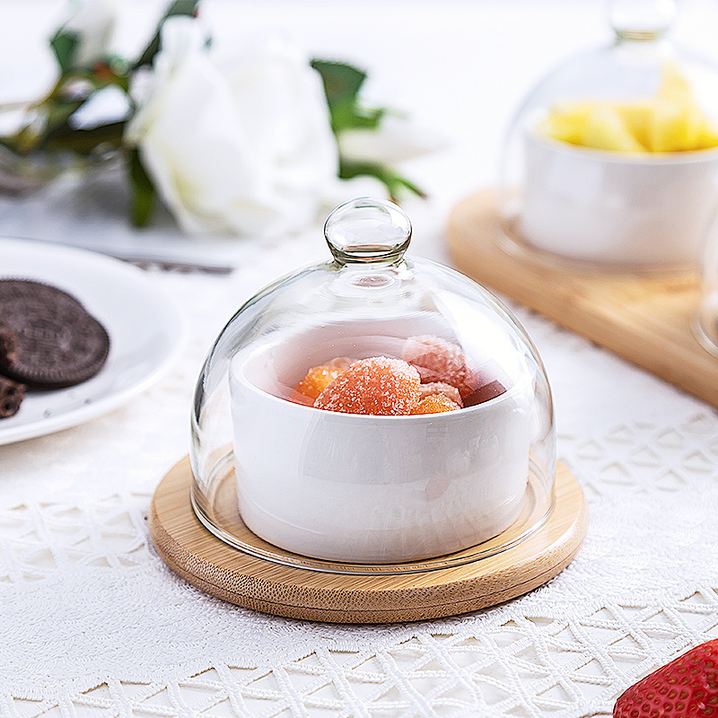 Nordic creative ceramic snack box split candy box household dried fruit plate fruit plate living room candied fruit plate