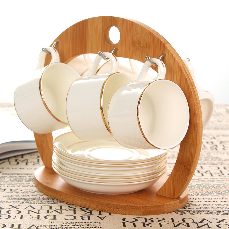 Eurostyle Phnom Penh Minimalist Milk Water Cup Subceramic Bone China Porcelain Coffee Cup Suit Ceramic Lower Afternoon Tea Cup Saucer