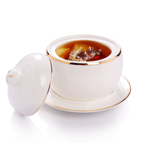 Hotel restaurant mini ceramic birds nest stew Cup inner bowl dessert small soup cup bone china water steamed Cup stew pot pot