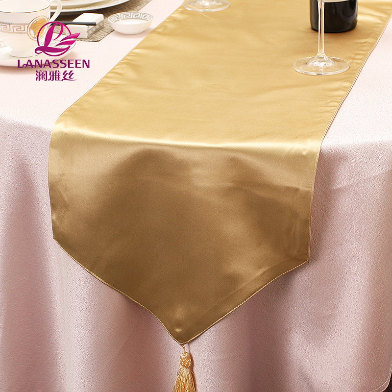 Lan Ya Si living room soft decoration tablecloth table flag solid color fabric TV cabinet cloth European bright gold