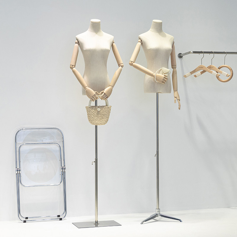 Korean version of the women's clothing store model Road female bust doll window display rack full body human body clothing store model rack