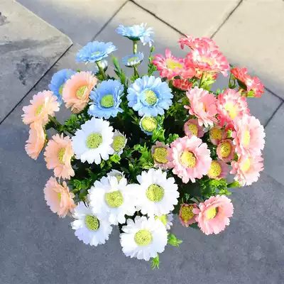 Single fake flower simulation bouquet flower wall road guide flower living room decoration Flower Branch Small wedding rose flower arrangement silk flower