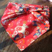 Japanese style and style handkerchief cotton wind Lu Fuji leather gift packaging cloth red headscarf wrap 52cm