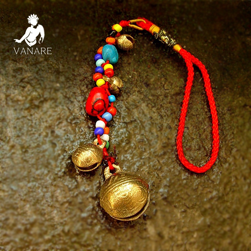 Copper bell rings gold, two pure copper key to bell bell cars to finance Ping An town home backpack trim Vana