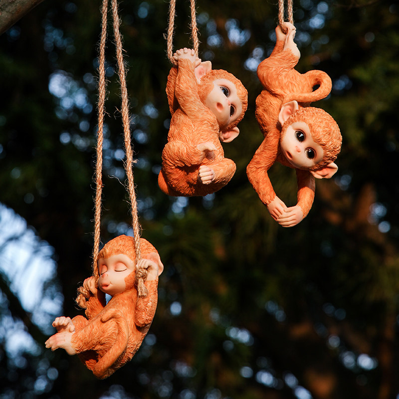 Garden Courtyard Swing Piece Outdoor Kindergarten Decoration Arrangement Emulation Small Monkey Tree Pendant Swing and Swings Balcony