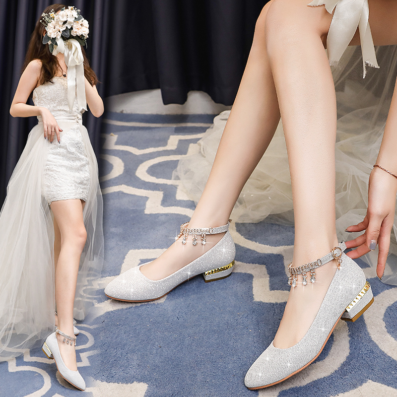 Formal Shoes for Girls, Chunky Heel, Silver Crystal Princess Shoes, Flat Student Performance Shoes, Piano Performance, Runway High Heels Formal Shoes for Girls, Chunky Heel, Silver Crystal Princess Shoes, Flat Student Performance Shoes, Piano Performance, Runway High Heels