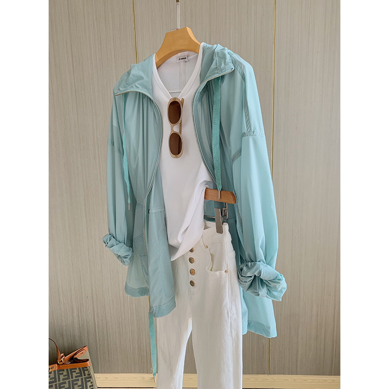 Japan Fabric New Sunscreen Fashion Tandem Hat Pure Color Drawing Rope Jacket Woman Spring Summer New