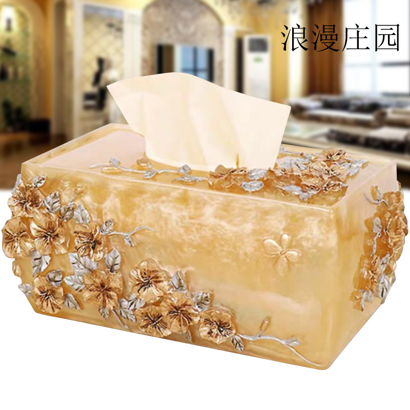 European tissue box storage toilet paper box Household luxury living room removable toilet paper box Creative simple multi-function tube net red