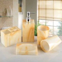 Light luxury bathroom set Nordic five-piece set Marble resin washing set Bathroom brushing cup Mouthwash cup