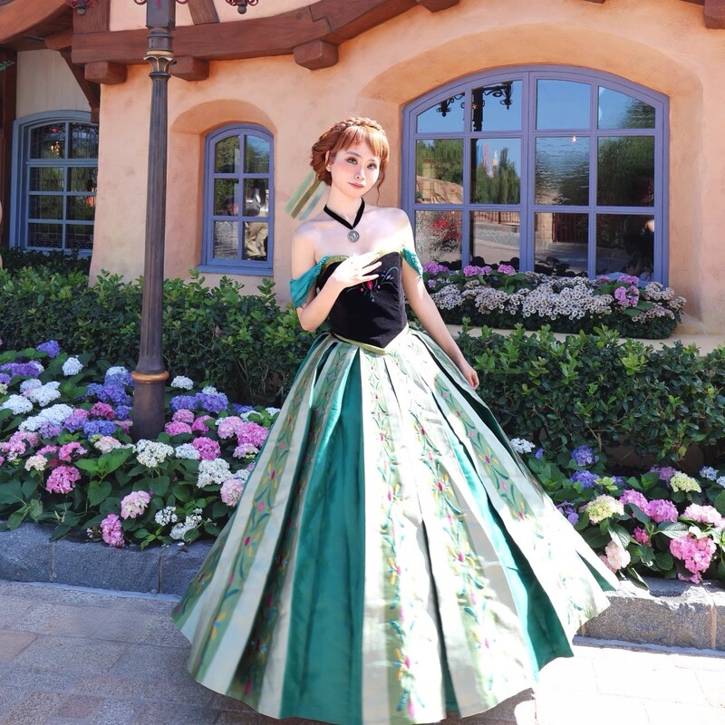 Anna Cosplay Costume Wig Frozen Cosplay Anna Disney Princess Dress