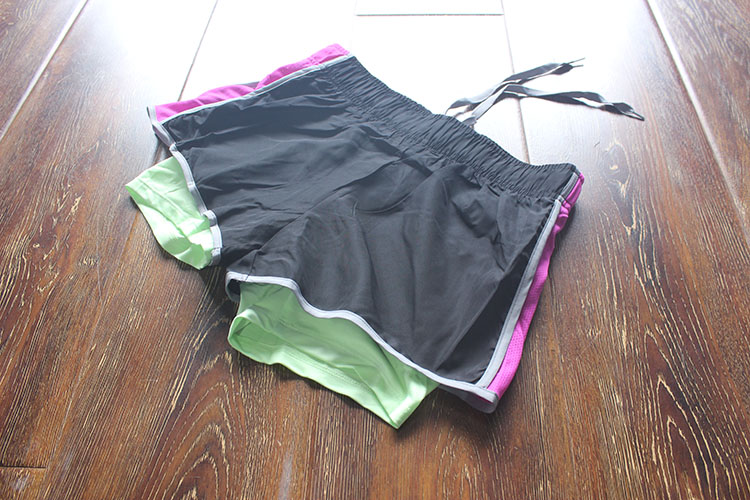 Quần short thể thao khô nhanh mùa hè của phụ nữ châu Âu và Mỹ với lót chạy đào tạo quần short nhiều màu quần tập gym