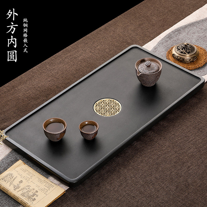 Natural Wujin Stone Tea Plate Set Whole Household Stone Big Tea Table Tray Tea House Simple Kung Fu Tea Set Tea Plate