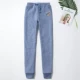 Quần bó sát cashmere nữ mùa thu và mùa đông siêu dày cộng với chân nhung quần ống rộng rộng quần dài sinh viên quần ấm trang phục mùa hè cho nữ