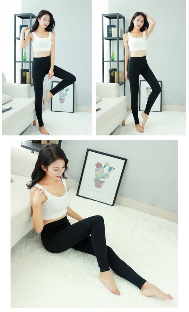 Quần cotton cỡ lớn mùa thu quần đơn nữ cashmere quần eo cao quần cotton dày quần phụ nữ mặc mùa đông quần ấm quần legging nam