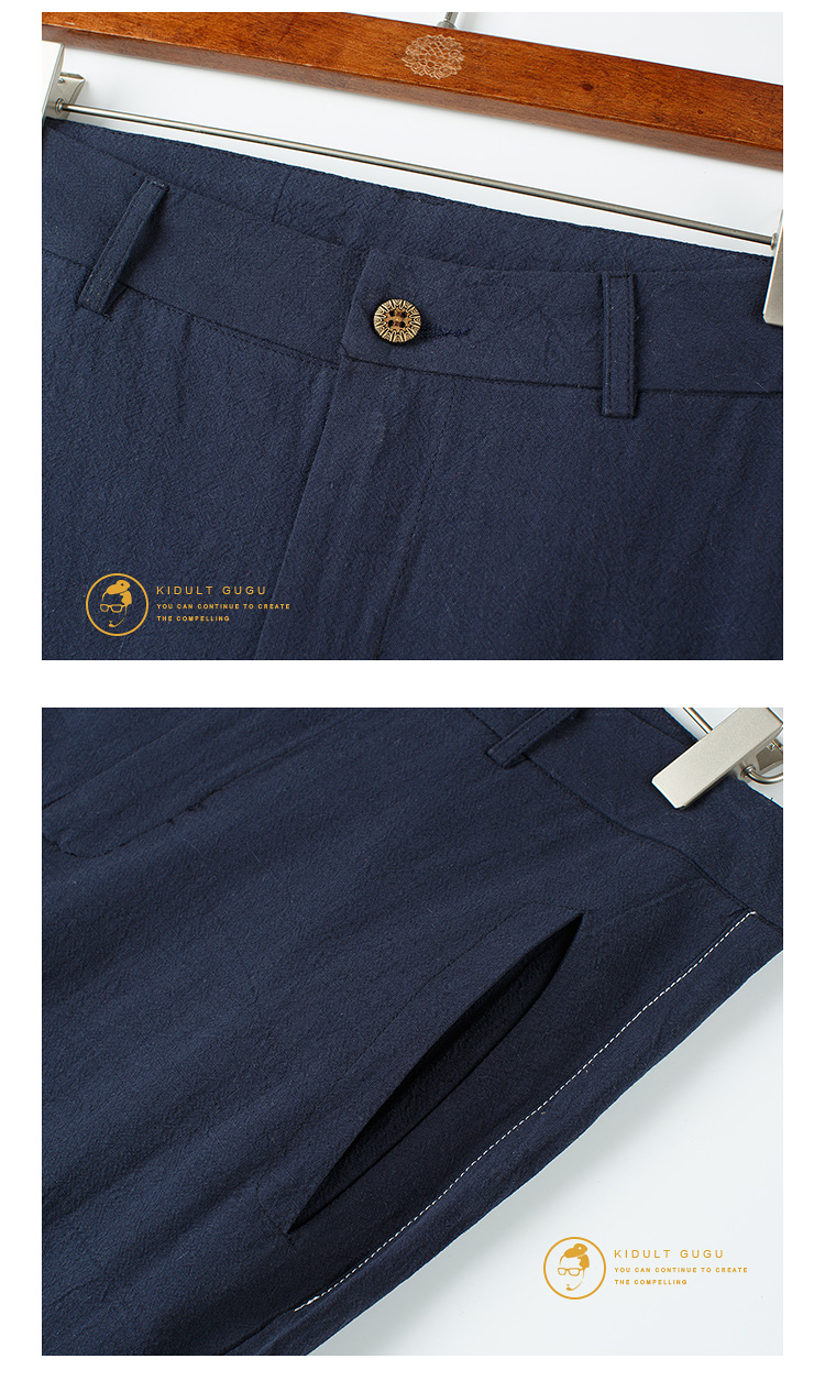 Ancient ancient linen quần âu retro bông và quần linen Trung Quốc phong cách đàn ông của quần thẳng quần quần harem quần