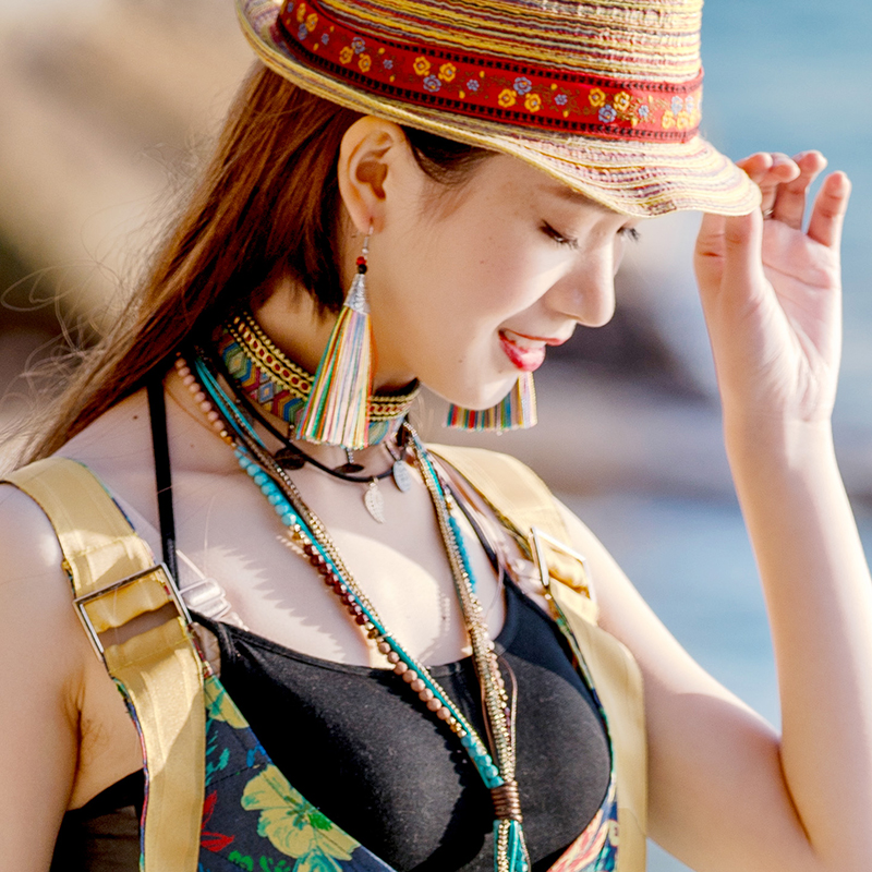 Ying, like retro earrings female national wind spring new stream Su earrings Long version Temperament Accessories Accessories Earrings Spring Summer