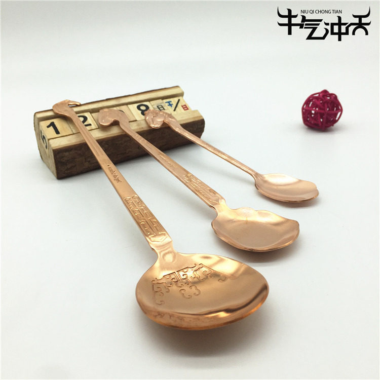 Ethnic products Mongolian craft Horse tablespoon coffee spoon coffee spoon specialty tableware tableware spoon
