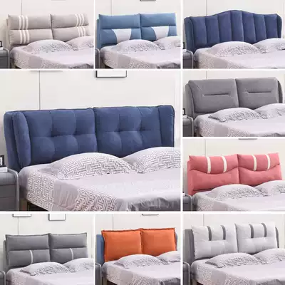 Bed board Soft package solid wood backplane 1 8 meters light luxury Nordic double removable and washable custom fabric floor bed