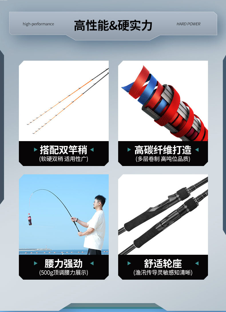 Море удочкой 尚虞筏竿黑客/白客/红客海筏杆双稍钓吹筒贡海蛎近海船筏黑鲷伐竿 Shang Yu