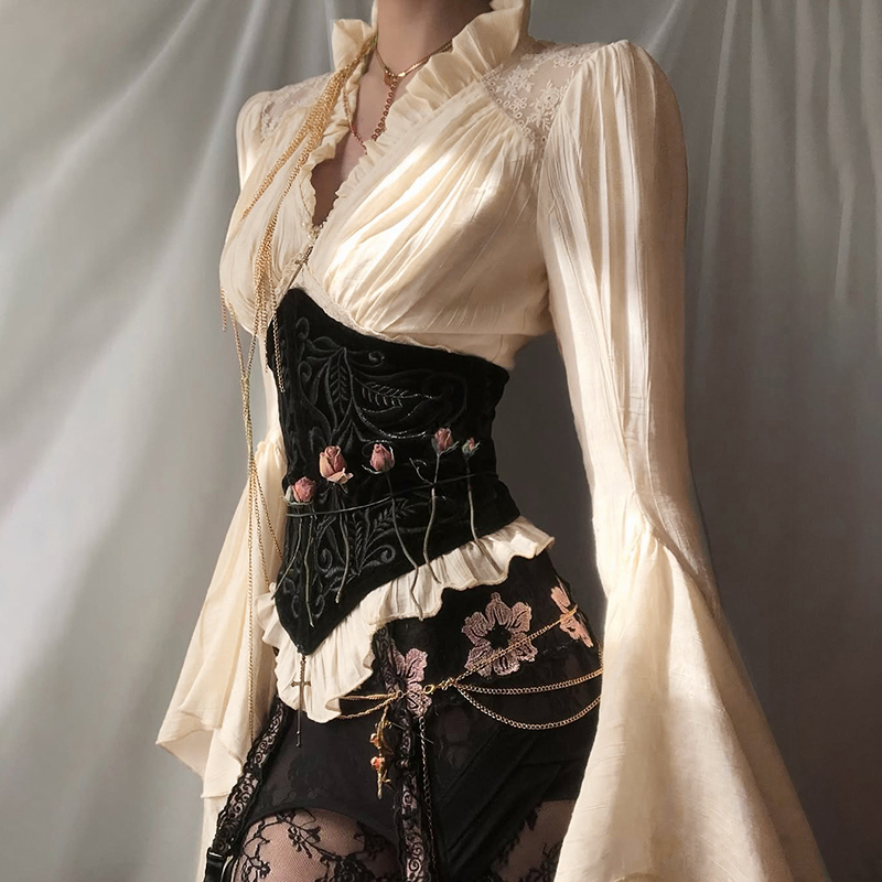 Kadaishan Gothic Medieval Court Style Shirt Women's Subculture Irregular Skirt Suit Halloween