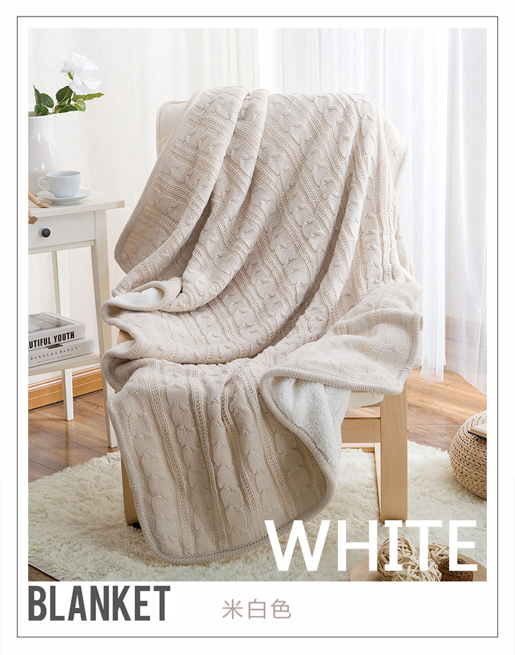 INS Bắc Âu cộng với nhung dày chăn đan xoắn chăn hai lớp chăn composite mùa thu và mùa đông sofa ngủ giải trí chăn - Ném / Chăn chăn lông