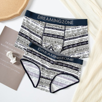 Fashion creative couple underwear 2022 new trend modal cotton couple models cute mid-waist comfortable suit