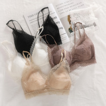 Italian LA Luxurious High-end Bra Suit Method Underwear Triangle Cup Lace No Steel Ring Sexy Real Silk Bra