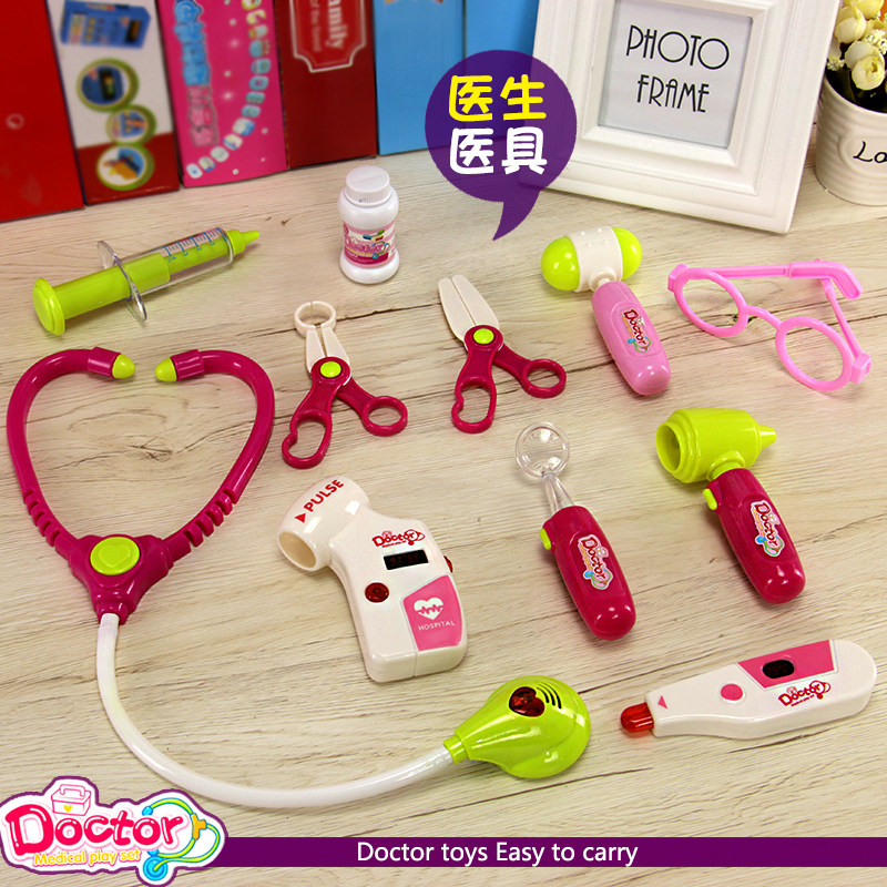 Children's hospital doctor see Doctor Doctor medical clinic toy tool set injection medical box girl nurse
