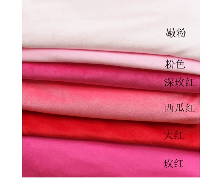 Vải đỏ handmade DIY vải nền siêu mềm pha lê ngắn sang trọng khăn trải bàn vải có thể được cắt lỏng vải màu rắn