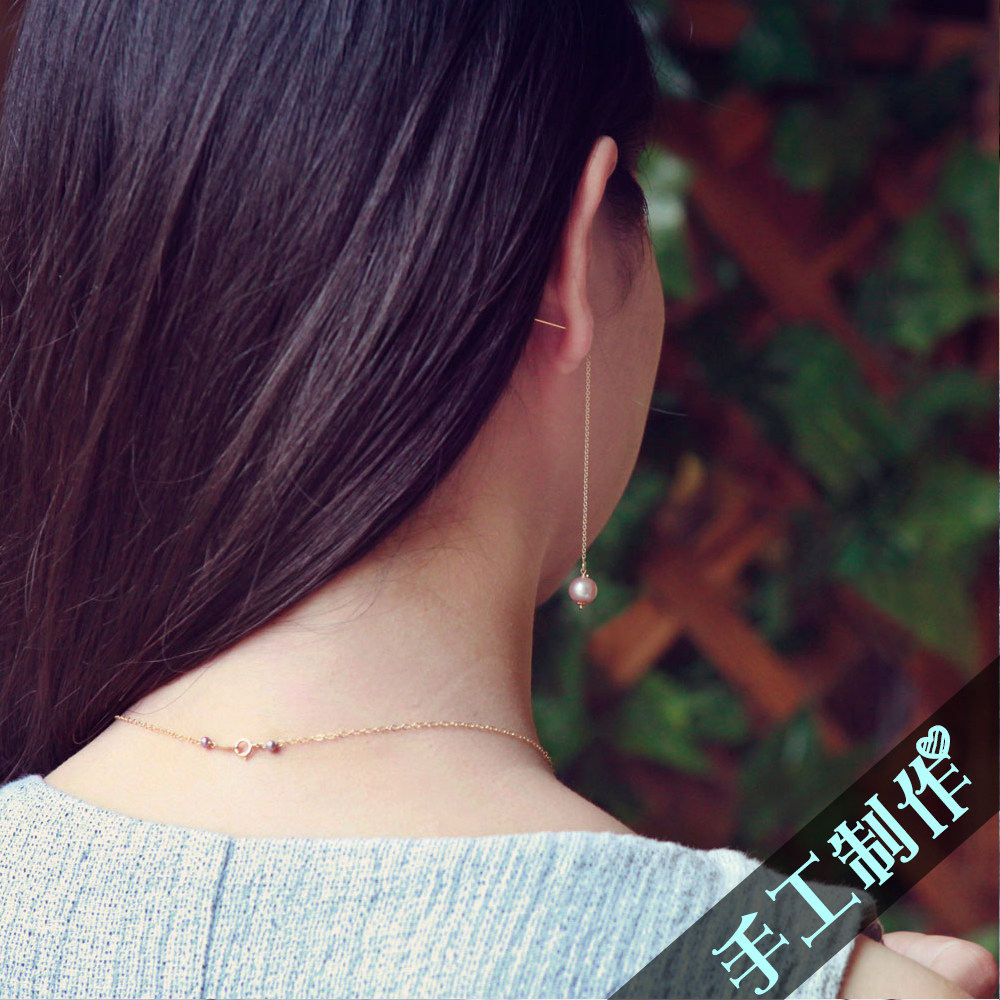 Natural Pearl Earline Female Earrings Earrings Long earrings Ear Pendant with Pale Frosty Wind Streaming Su Fashion Brief-Taobao