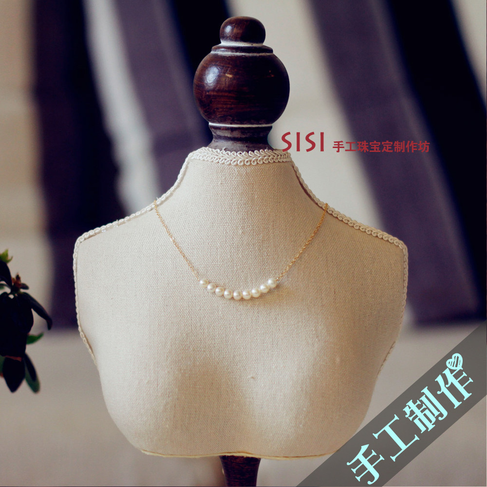 Natural Freshwater Pearl Lock Bone Necklace Sweater Chain Woman Pendant Laughing Face 14K Note Gold Anti-Allergy Not Falling-Taobao