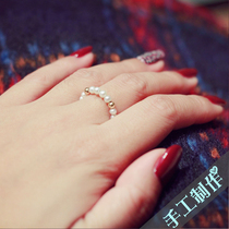 Hand made natural freshwater pearl ring female ring 14k Note Gold send girlfriend Girlfriends Birthday Present