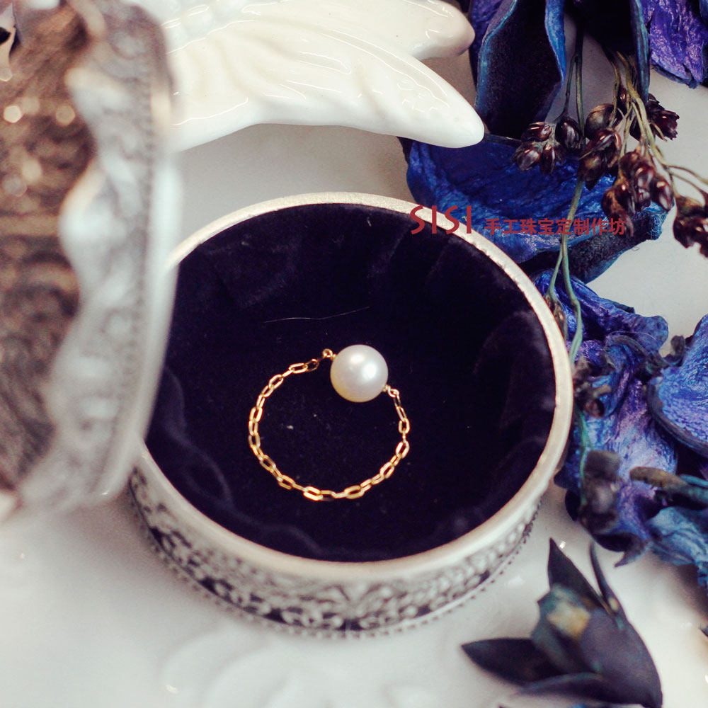 Natural Freshwater Pearl Ring Finger Ring Right Round No Time 14k Note Gold Does N't Drop Color Pop Fashion-Taobao