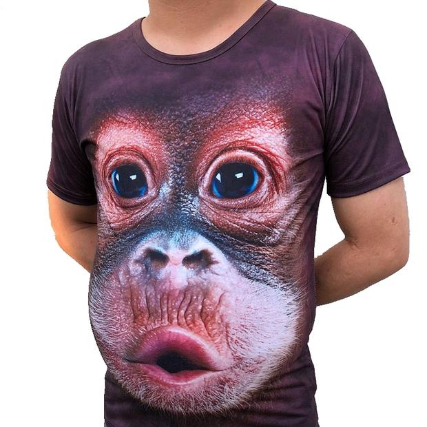 Funny Gorilla 3d thực tế toot khỉ mồ hôi vest Chất béo kích thước lớn quần áo nam ba chiều mô hình động vật áo sơ mi áo ba lỗ nam cao cấp