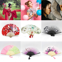 2019 New Costume photography props womens folding fan a smile fan Japanese shell fan photo studio photo props fan