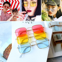 Retro sunglasses brigade wedding photo props Korean color square glasses photo studio personality creative glasses