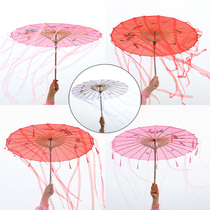 Hanfu COS photography props costume umbrella tassel ribbon craft umbrella fairy photo Net Red Live Dance Umbrella