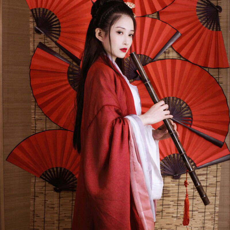 Chinese style stroke photo gallery Photography Photography Props Red Fan Hanfu Ancient Wind Props Xiao Reed Mat Background