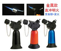 Integrated electronic igniter portable fire gun butane gas spray gun straight punch small welding gun cigarette incense lighter