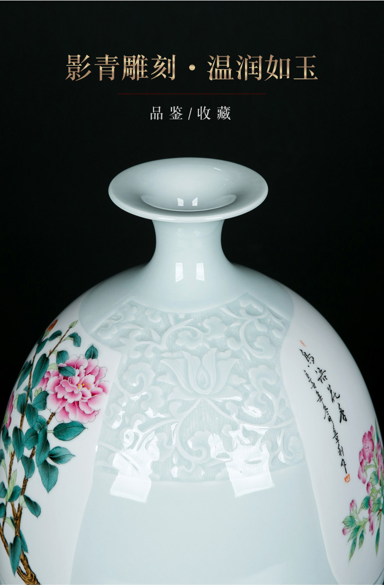 The Living room TV cabinet vase decoration furnishing articles wine ceramic bottle of household of Chinese style modern manual hand - made porcelain vase