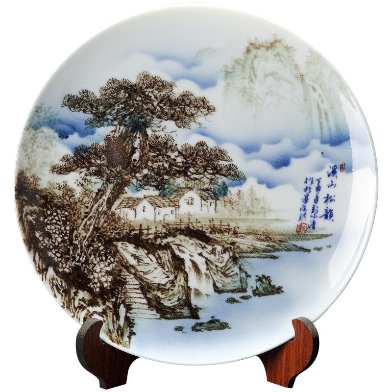 Chinese style decoration plate furnishing articles ceramic hang dish plate wall decoration home sitting room desktop creative process by plate