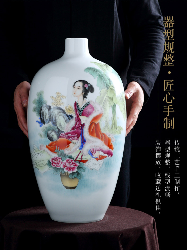 Jingdezhen ceramic new enamel vase Chinese style furnishing articles rich ancient frame flower arrangement sitting room home decoration wedding gift