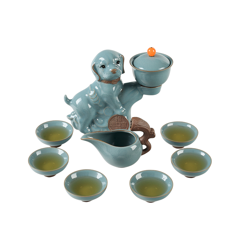 DH jingdezhen domestic kung fu tea set automatic tea your up of a complete set of tea cups of pottery and porcelain tea cups