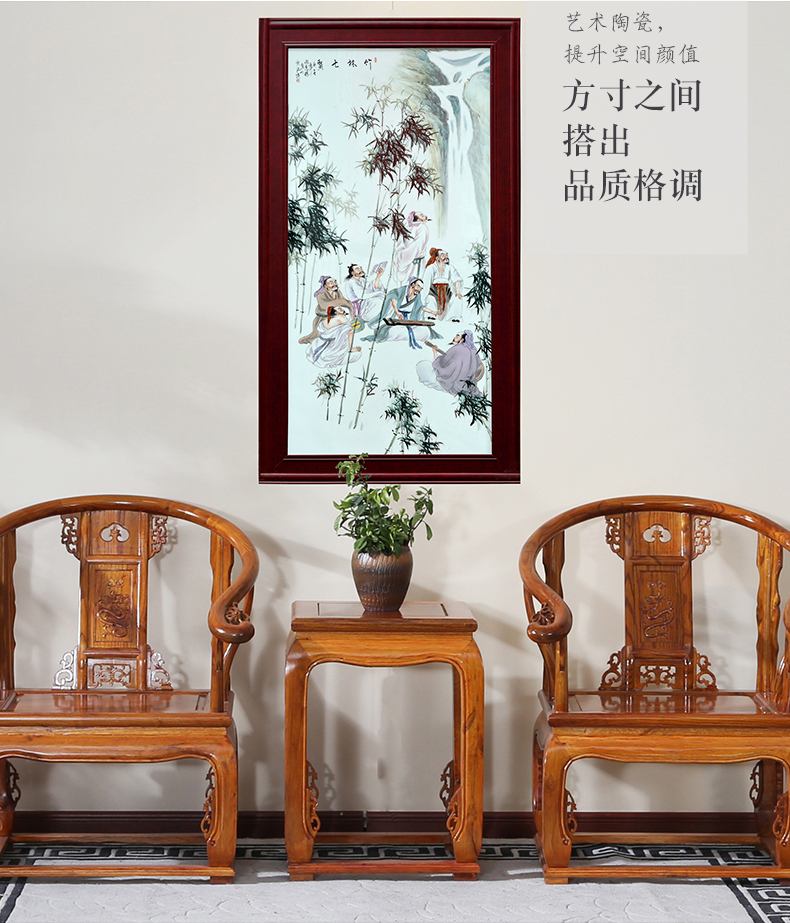 Jingdezhen ceramic hand - made Chinese porcelain plate painting bamboo adornment safe arrivals from porch hang a picture to the sitting room the study background