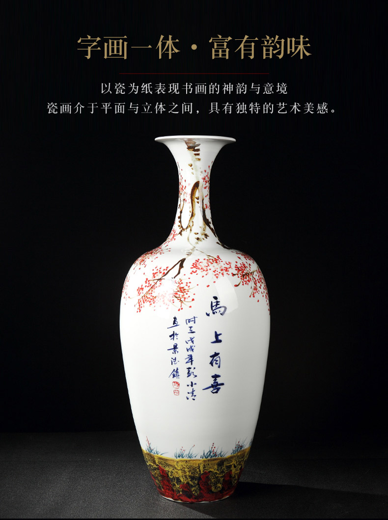 Animals and jingdezhen blue and white color bucket hand - made vases of flowers and birds hei vase is placed immediately