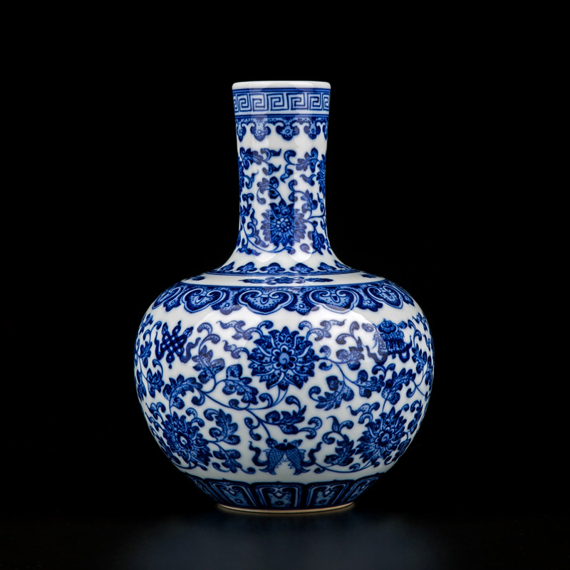 Jingdezhen ceramic vase furnishing articles sitting room clear maintain small flower arranging Chinese antique hand - made lotus flower tree