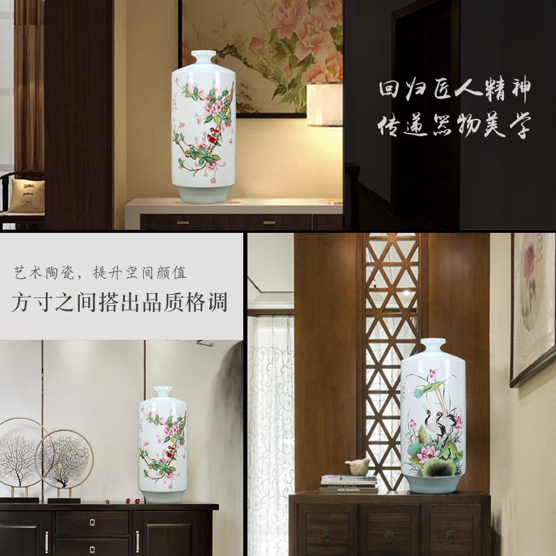 Jingdezhen vase furnishing articles flower arranging light sitting room key-2 luxury decoration pastel hand - made mesa vase manual art ceramic bottle